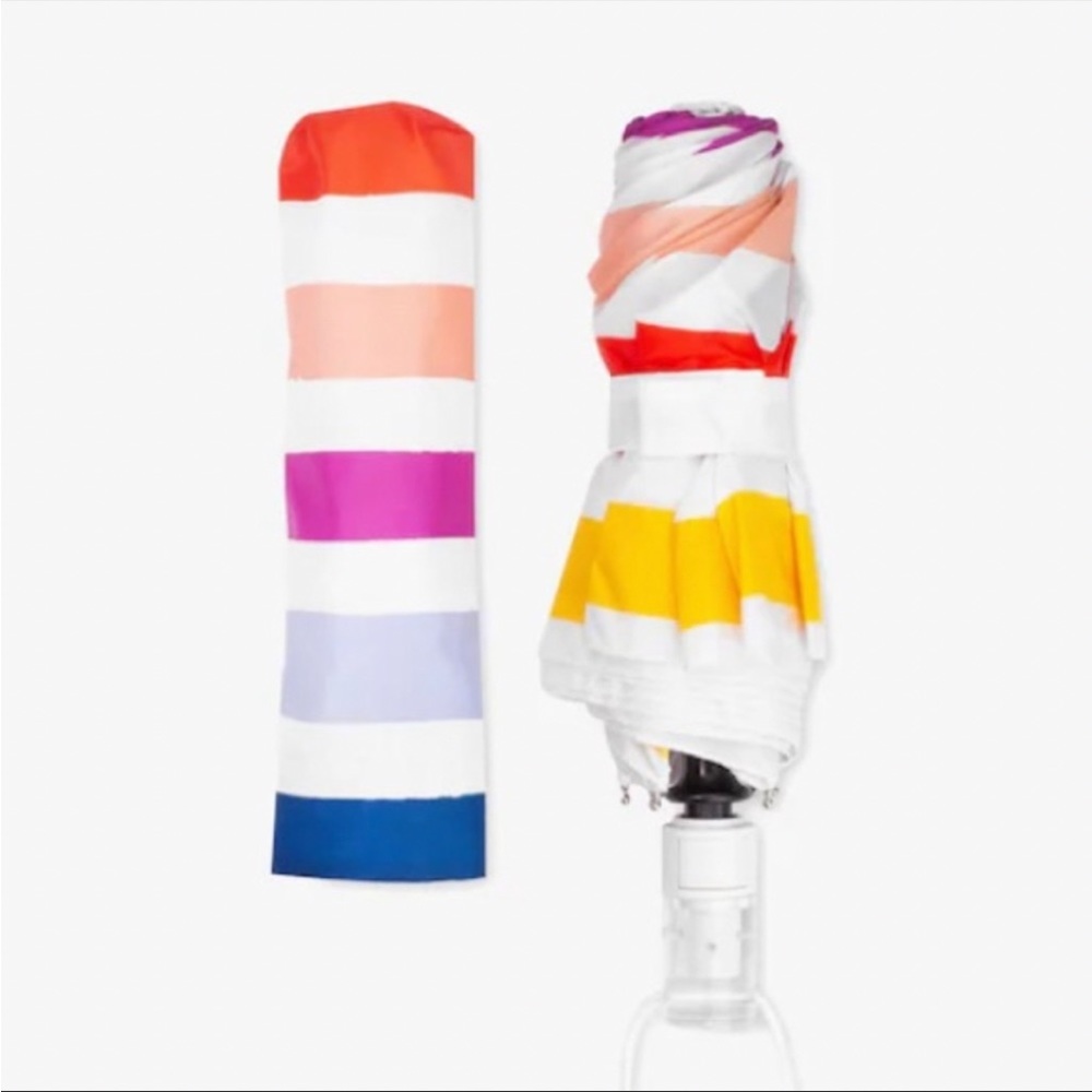 NWT Kate Spade Candy Stripe Travel Umbrella